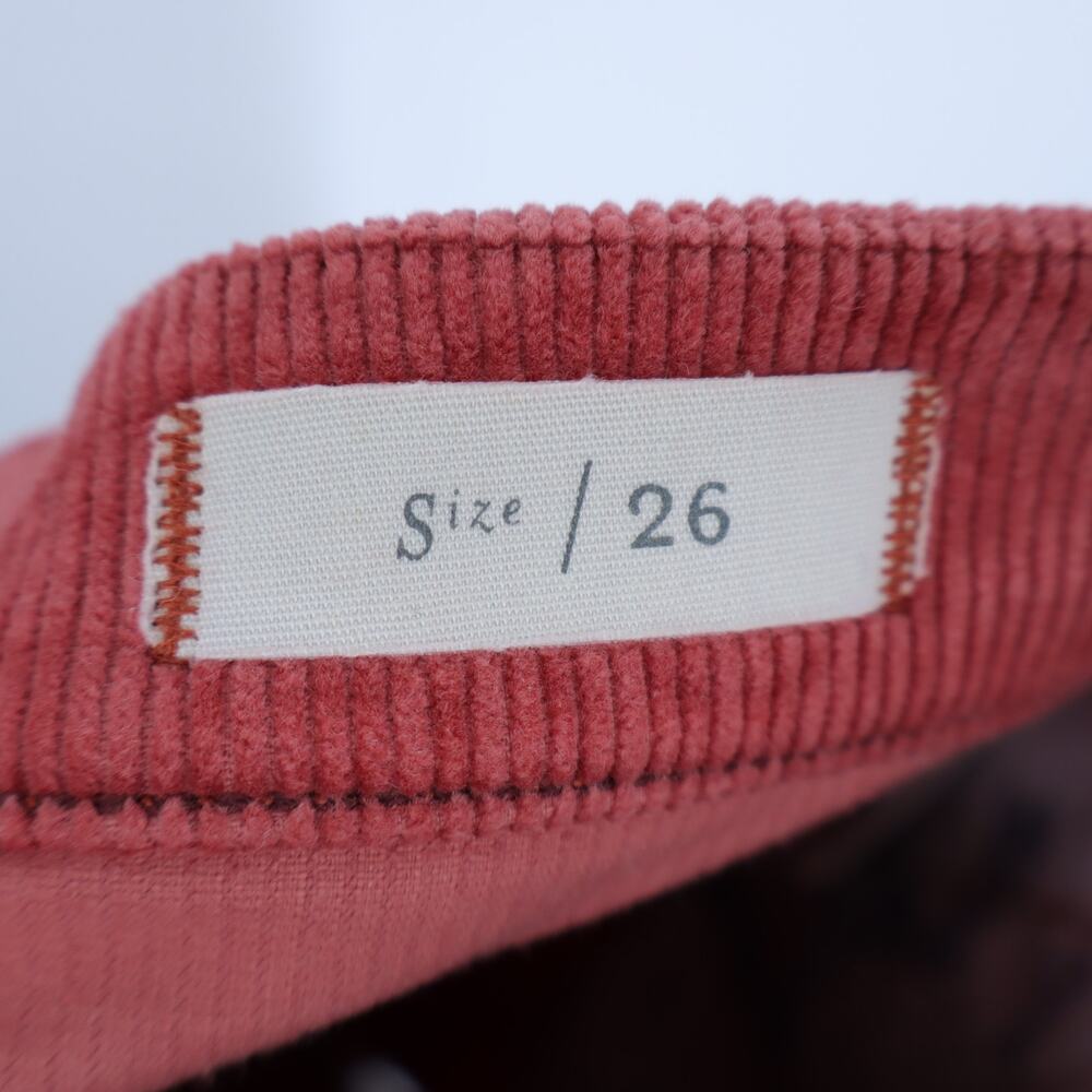 Pilcro Corduroy Wide Leg Jeans Brick Red High Rise Button Fly Women's 26 - Picture 11 of 12